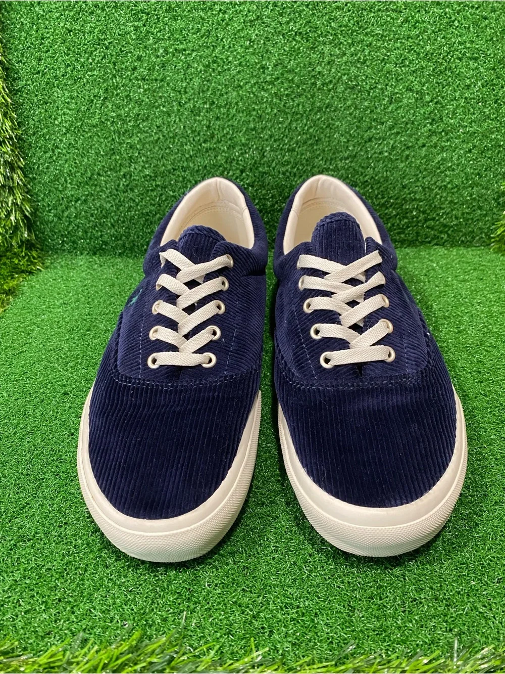 Polo Ralph Lauren Keaton Corduroy Sneakers In Hunter Navy Pony Sz 12 Mens